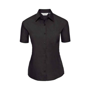 Russell Collection Ladies Short Sleeve Easy Care Poplin Shirt