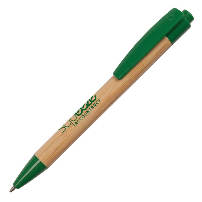 Sumo Bamboo Ball Pen with Recyclable Trim-GREEN